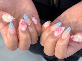 海外風ピンク×ブルーネイル