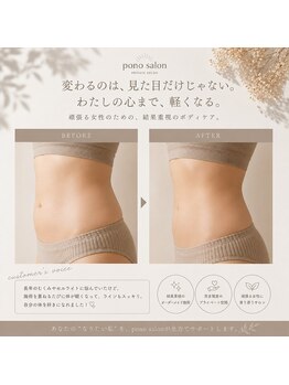 ポノサロン(pono salon)の写真/極上のハンドテクニックで、痩身結果重視の美ボディへ導くエステ体験！