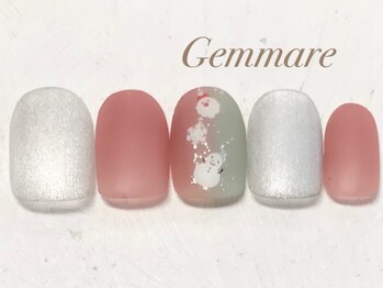 ワンポイントクリスマスネイル