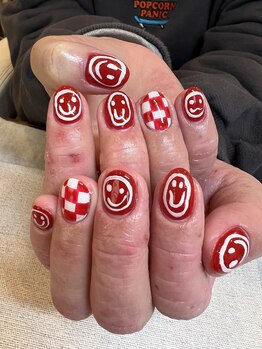 リー 柏駅前(re)/手書きニコちゃんネイル