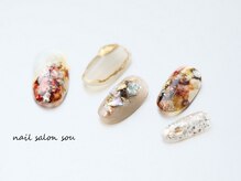ソウ 難波店 nail salon Sou/ブラウンインクnail
