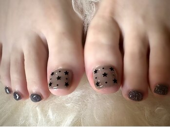 アミュリー ネイル アトリエ(Amury nail atelier)/シースルー 星 ホログラム ラメ