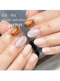 インクで作ったべっこうネイル！