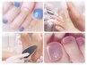 【フットジェル】足裏角質ケア+フットネイルケア＋ジェルカラー