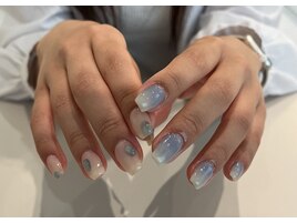 ブルーアシメデザイン
