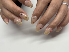169 ワンカラーストーンネイル