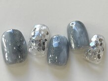 ネイルメゾン 天神店(NAIL MAISON)/くすみカラーホロ青夏￥7000