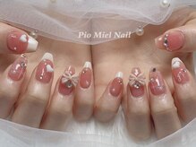 ピオミエルネイル 新宿(pio miel nail)/ちゅるんピンクの愛されネイル