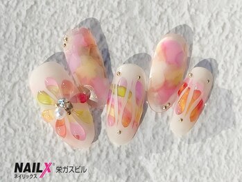 ネイリックス 栄ガスビル(NAILX)の写真/初めて長さだしをする方にオススメな高クオリティ♪諦めていたデザインも挑戦できる美フォルムに変化♪