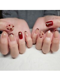 ボルドーカラーハート♪フレンチ