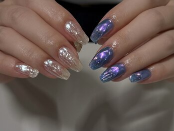 艶んっと ちぐはぐネイル