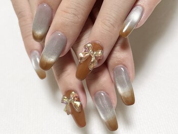 ブラウングラデーションネイル