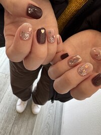 バレンタインネイル
