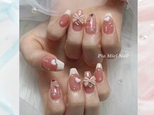 ピオミエルネイル 新宿(pio miel nail)/ちゅるんピンクの愛されネイル