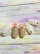 アンジェリーク ネイル(Angeleek NAIL)/リーフホログラムフレンチ