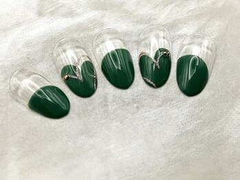 ラウレアネイル(Laule’a Nail)/【定額】抹茶チョコネイル ラメ