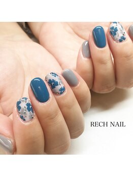 レッシュネイル サロンアンドスクール(RECH NAIL salon&school)/手描きのフラワー柄