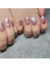 リブ(Lib)/クリアハートネイル/ピンク