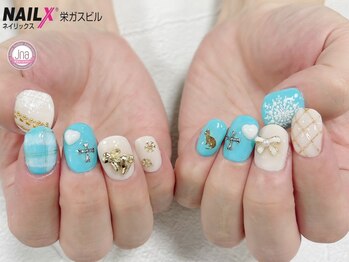 ネイリックス 栄ガスビル(NAILX)/キルティング&チェックネイル