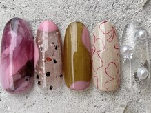 フリークネイル(FREAK Nail)/マーブルフラワーピンク ¥12000