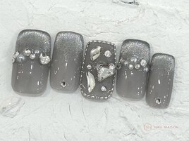 埋めつくしグレーマグ　￥9000