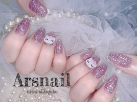 ピンクフラッシュネイル