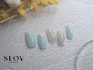 ミントブルー×うねうねアート