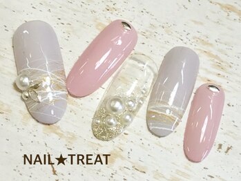 ネイルトリート 茨木駅前店(NAIL TREAT)/くすみミルキーカラー