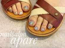 アペル(apare)/マグネット×大理石ネイル