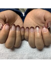 フレンチネイル＋ラメライン