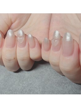 リブ(Lib)/クリアハートネイル/ラメグラ