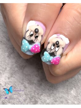 モルフォ 千駄ヶ谷(Morpho)/3Dアートでおでかけネイル☆