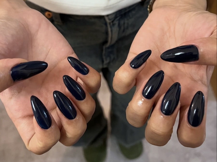 ネイビーワンカラーネイル