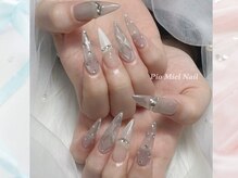 ピオミエルネイル 新宿(pio miel nail)/シルバー煌めく雪華ネイル