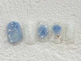 ブルーパールビジューバラ¥9000