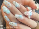 ふんわりブルーローズネイル