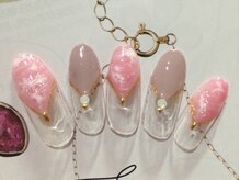 ネイルサロン リリオ(Nail Salon Ririo)/ピンクマーブルネイル