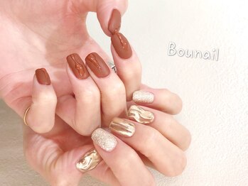 ボネール(nail ＆ eyelash Bounail)/ミラー アシンメトリー 水滴