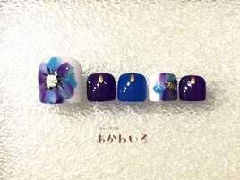 紫陽花カラーフラワーネイル