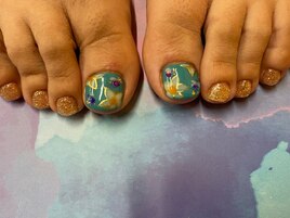 フラワーフットネイル