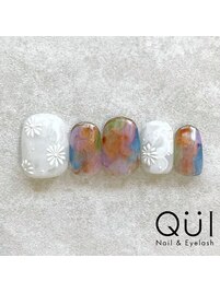 花　インク　ニュアンスネイル