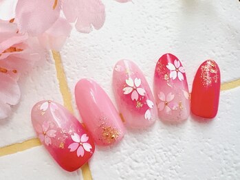 アミネイルズ(AmiNails)/桜ネイル♪