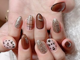 豹柄、チェックネイル