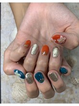 クイーナクルー(QUEENA CLUE)/お客様ネイル　プルメリア