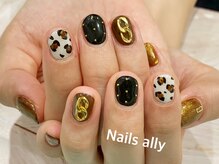 ネイルズアリー 立川店(Nails ally)/レオパード×チェーン
