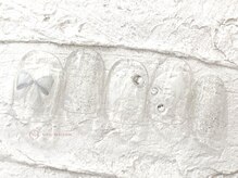 ネイルメゾン 池袋店(NAIL MAISON)/シルバークリアリボン¥4800