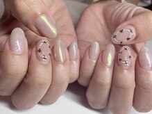 ネイルスペース ジェイズ ピンキー(NAIL SPACE J's PINKY)/ホロお花ネイル