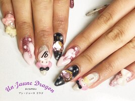 ピンク☆ブラックネイル