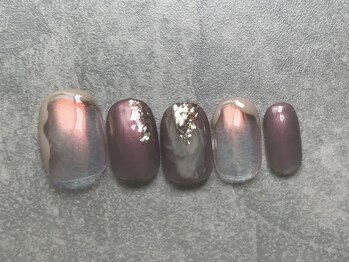 カラネイル 南森町店(calla nail)/オーロラオレンジミラー