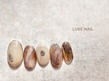 ルークネイル 恵比寿店(LUKE NAIL)/ニュアンスくすみマーブル　冬春
